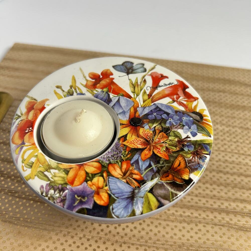 Garden Tealight Holder Marjolein Bastin Butterfly Lilies Sweet Pea Garden Quote